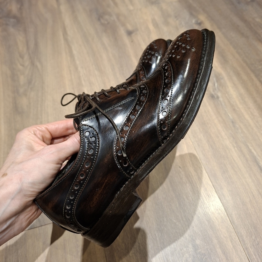 NWOT Fabi Women's Classic Brown Leather Oxfords with Broguing (Size EU 35/US 5) - Picture 6 of 9
